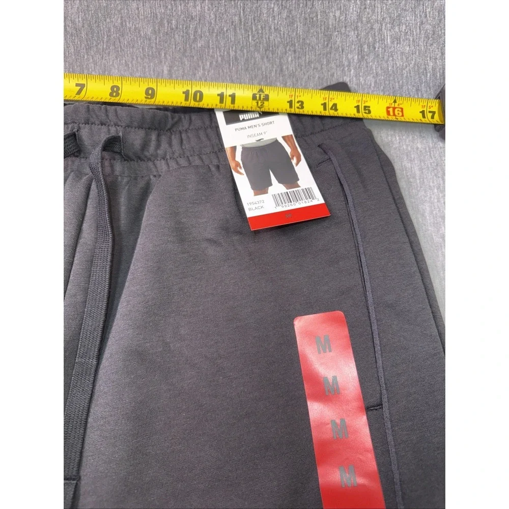 Puma Men's Black Sweat Shorts Size M Drawstring Athletic Lounge NWT